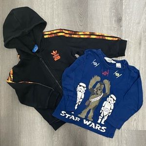 Star Wars Hoodie & L/S Top Sz 18M EUC